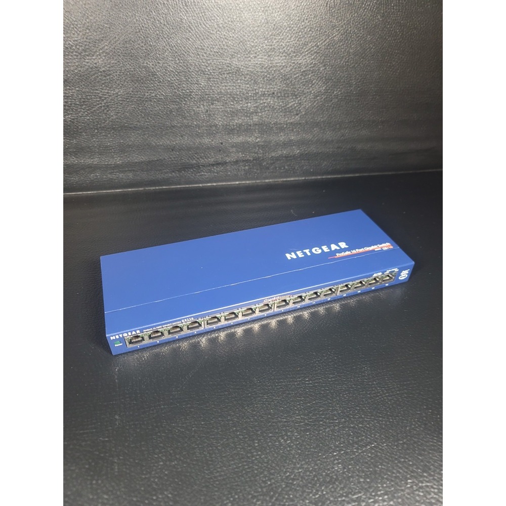 Netgear ProSafe 16 Port Gigabit Switch GS116 v2 Blue Metal Desktop TESTED